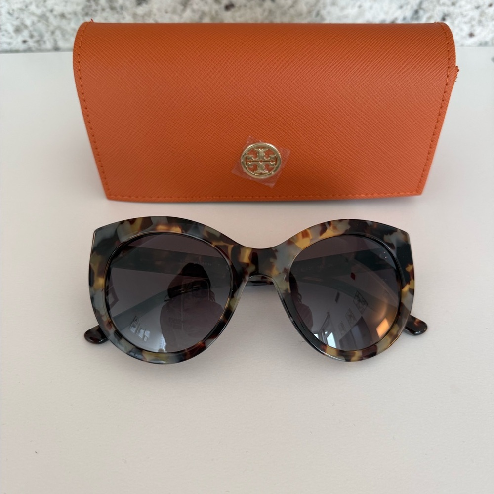 Tory Burch Tortoise Sunglasses with Orange Case